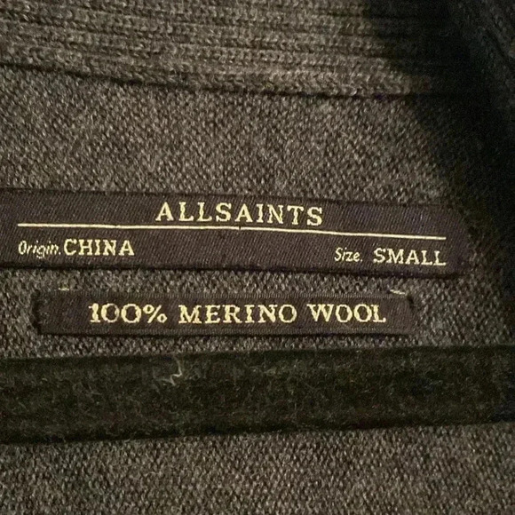 All Saints open cardigan - dark gray - size small - 100% merino wool - Picture 2 of 5